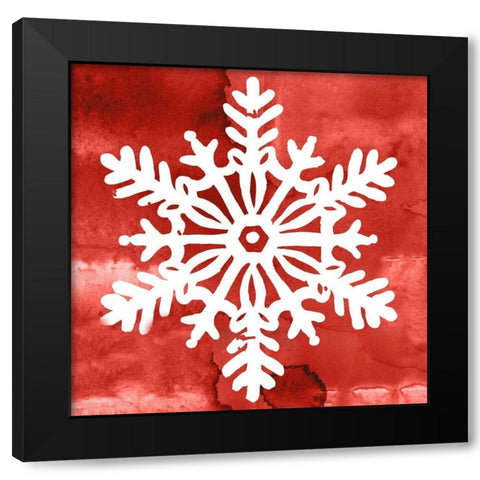 Nordic Snowflake III Black Modern Wood Framed Art Print with Double Matting by PI Studio
