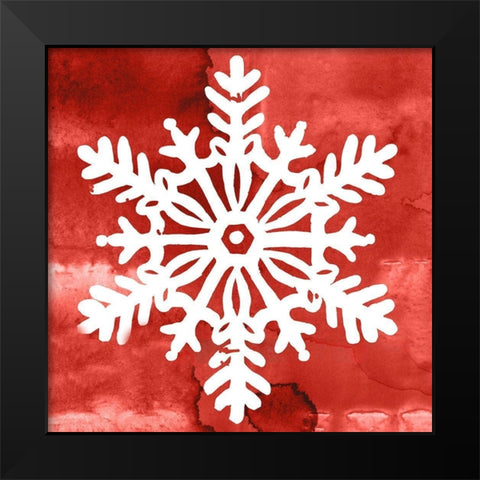 Nordic Snowflake III Black Modern Wood Framed Art Print by PI Studio