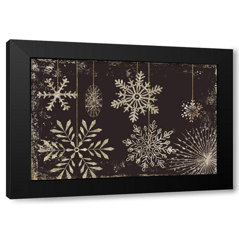 Starry Night Sky Black Modern Wood Framed Art Print with Double Matting by PI Studio