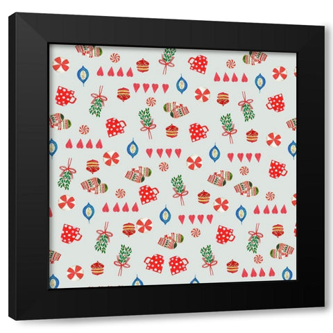 Symbols of Christmas  Black Modern Wood Framed Art Print with Double Matting by PI Studio