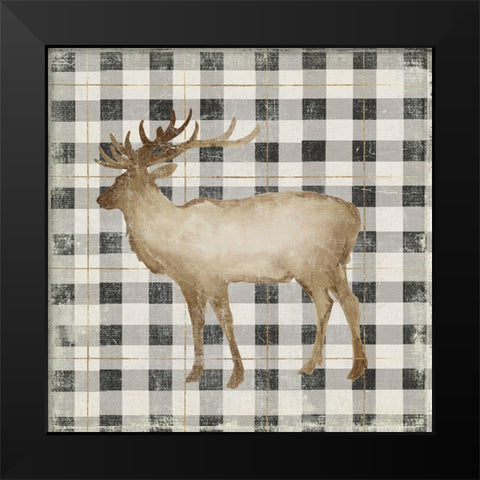 Santas Deer I Black Modern Wood Framed Art Print by PI Studio