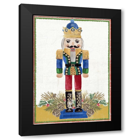 Wintery Nutcracker  Black Modern Wood Framed Art Print by PI Studio