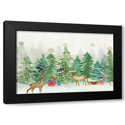 Magic of Christmas Black Modern Wood Framed Art Print by PI Studio