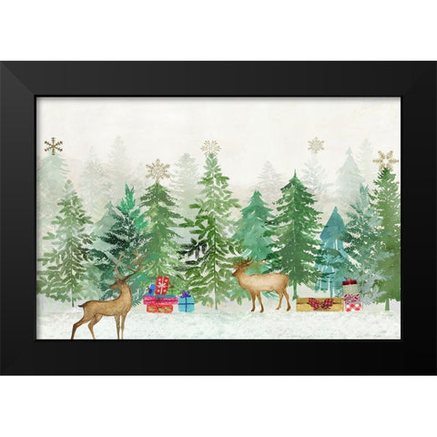 Magic of Christmas Black Modern Wood Framed Art Print by PI Studio