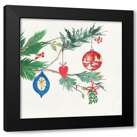 Christmas Toys Black Modern Wood Framed Art Print with Double Matting by PI Studio