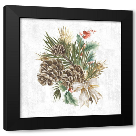 Spark Holiday Spirit Black Modern Wood Framed Art Print with Double Matting by PI Studio