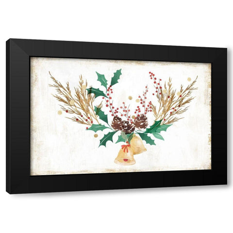 Jingle Bells Black Modern Wood Framed Art Print with Double Matting by PI Studio