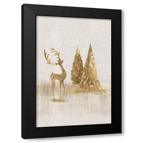 Graceful Winter Gift Black Modern Wood Framed Art Print with Double Matting by PI Studio