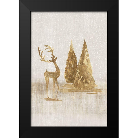 Graceful Winter Gift Black Modern Wood Framed Art Print by PI Studio