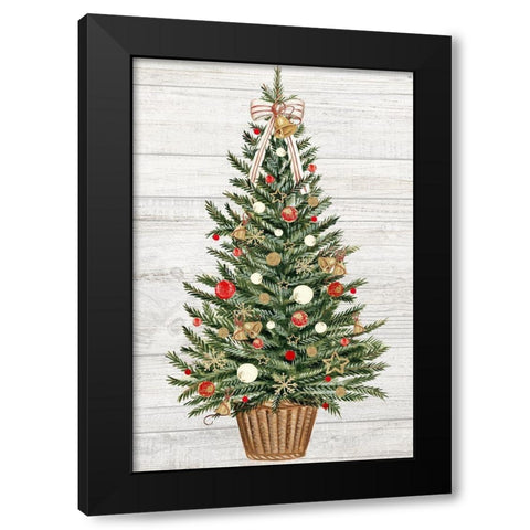 Holidays are Here Black Modern Wood Framed Art Print with Double Matting by PI Studio