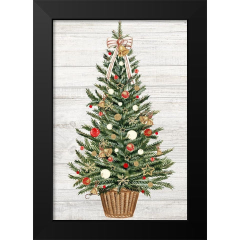 Holidays are Here Black Modern Wood Framed Art Print by PI Studio