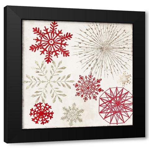 Merry Christmas Sparkles  Black Modern Wood Framed Art Print with Double Matting by PI Studio