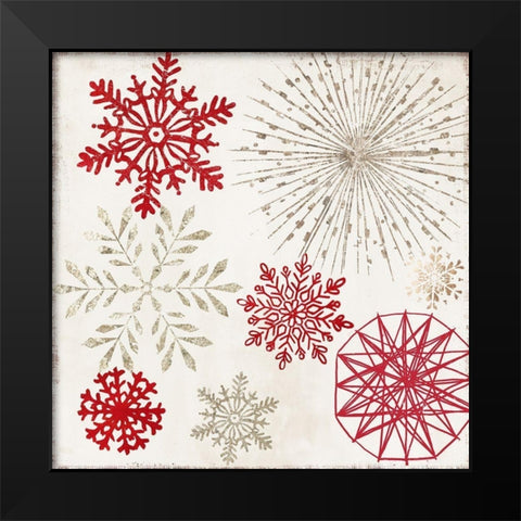 Merry Christmas Sparkles  Black Modern Wood Framed Art Print by PI Studio