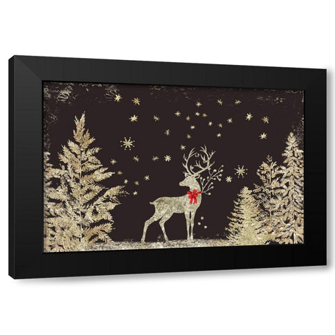 Prancer At Night  Black Modern Wood Framed Art Print with Double Matting by PI Studio