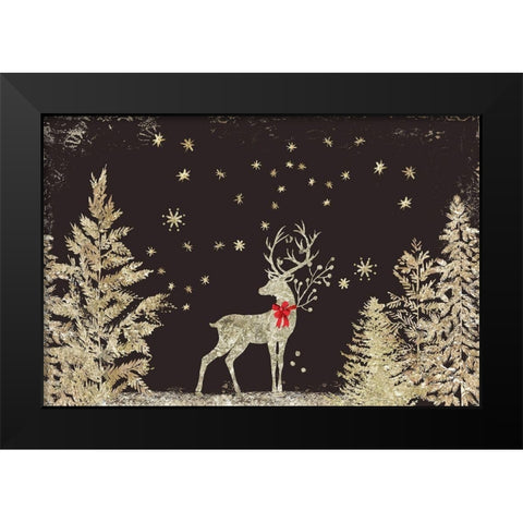 Prancer At Night  Black Modern Wood Framed Art Print by PI Studio