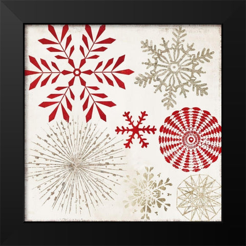 Christmas Snowflakes  Black Modern Wood Framed Art Print by PI Studio
