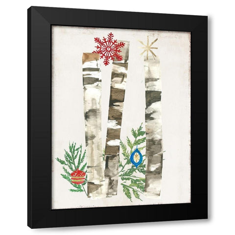 Jingle Bells Black Modern Wood Framed Art Print with Double Matting by PI Studio