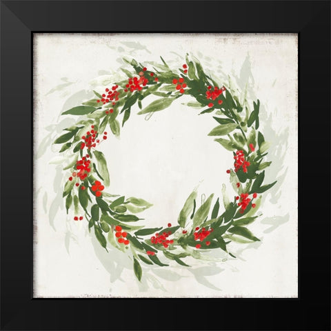 Classic Wreath  Black Modern Wood Framed Art Print by PI Studio