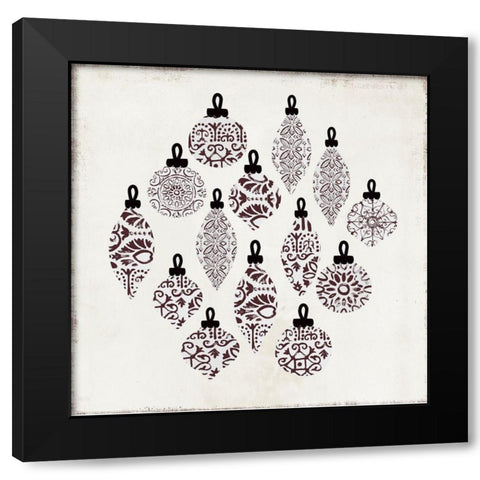 Ornament Pattern  Black Modern Wood Framed Art Print with Double Matting by PI Studio