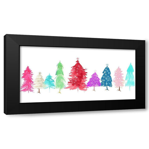 Merry and Bright Black Modern Wood Framed Art Print with Double Matting by PI Studio