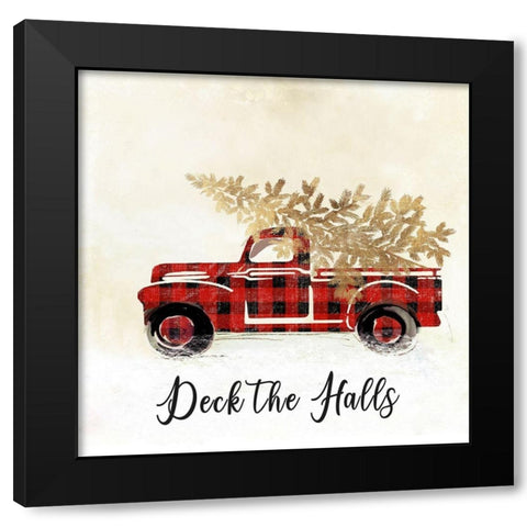 Deck the Halls II Black Modern Wood Framed Art Print with Double Matting by PI Studio