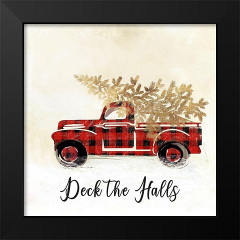 Deck the Halls II Black Modern Wood Framed Art Print by PI Studio