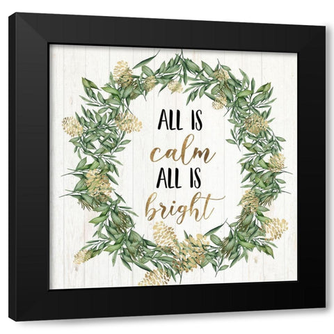 All is calm all is bright  Black Modern Wood Framed Art Print with Double Matting by PI Studio