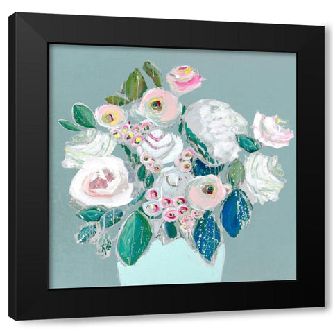 Lively Bouquet  Black Modern Wood Framed Art Print with Double Matting by Rivera, Michelle