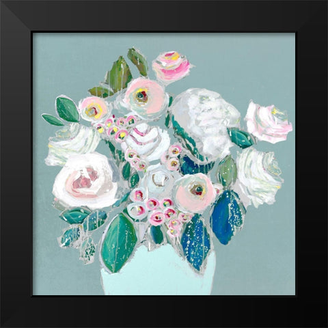 Lively Bouquet  Black Modern Wood Framed Art Print by Rivera, Michelle
