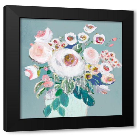 Happy Bouquet  Black Modern Wood Framed Art Print by Rivera, Michelle