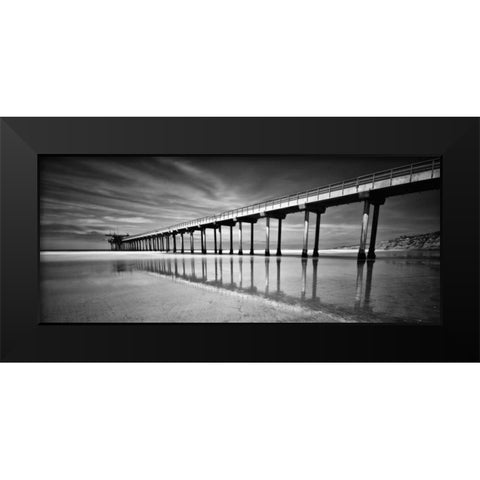 Foreshore Black Modern Wood Framed Art Print by Hartson-Weddie, Ryan