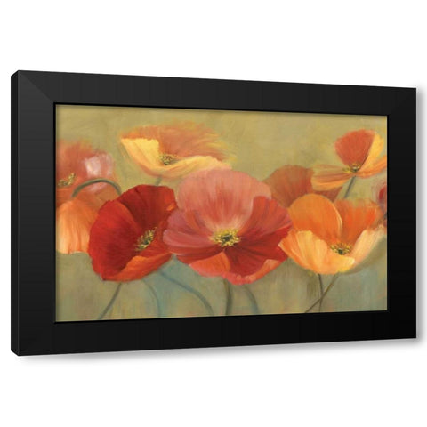 Summer Poppies Black Modern Wood Framed Art Print with Double Matting by Iafrate, Sandra