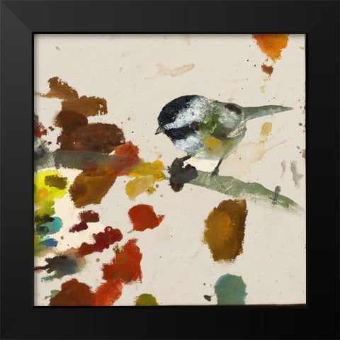 Chiffchaff Black Modern Wood Framed Art Print by St Amant, Daniel