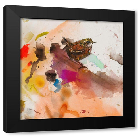 Wood Thrush Black Modern Wood Framed Art Print by St Amant, Daniel