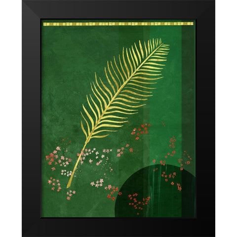 Lush Green Leaf Black Modern Wood Framed Art Print by Hogan, Aoibhne
