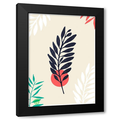 Little leaves III Black Modern Wood Framed Art Print by Hogan, Aoibhne