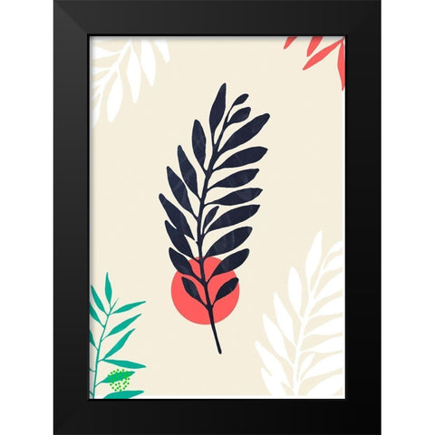 Little leaves III Black Modern Wood Framed Art Print by Hogan, Aoibhne