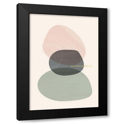 Centre Harmony  Black Modern Wood Framed Art Print by Hogan, Aoibhne