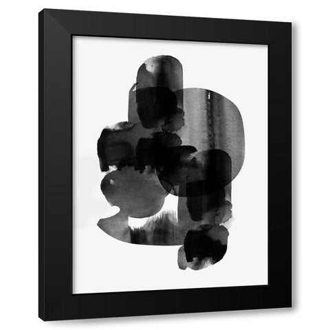 Shimmering Black II Black Modern Wood Framed Art Print with Double Matting by Hogan, Aoibhne