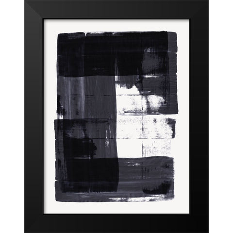 Square Black Stroke II Black Modern Wood Framed Art Print by Hogan, Aoibhne