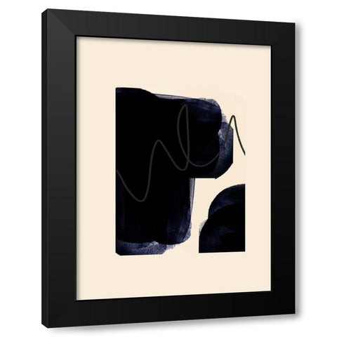 Blobs of Black IÂ  Black Modern Wood Framed Art Print with Double Matting by Hogan, Aoibhne