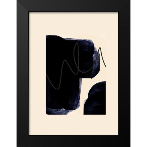 Blobs of Black IÂ  Black Modern Wood Framed Art Print by Hogan, Aoibhne
