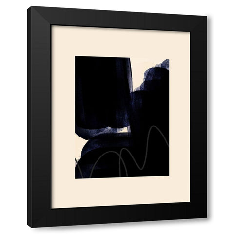 Blobs of Black II Black Modern Wood Framed Art Print by Hogan, Aoibhne