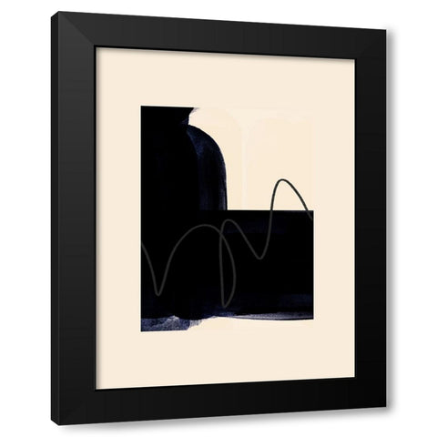 Blobs of Black III Black Modern Wood Framed Art Print by Hogan, Aoibhne