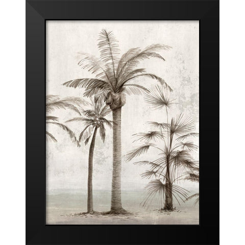 Vintage Palm Trees I  Black Modern Wood Framed Art Print by Ian C