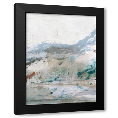 Blue Cliff III Black Modern Wood Framed Art Print with Double Matting by Ian C