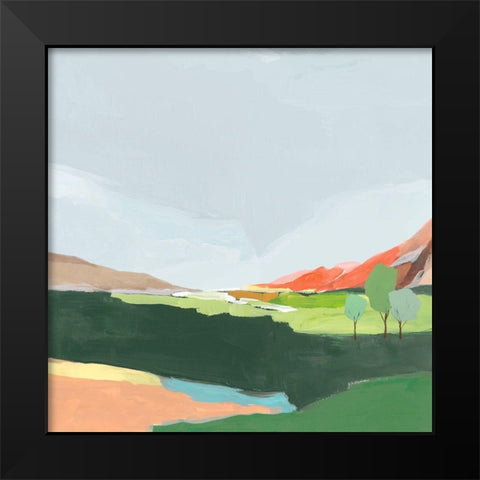 Green Hills I  Black Modern Wood Framed Art Print by Ian C