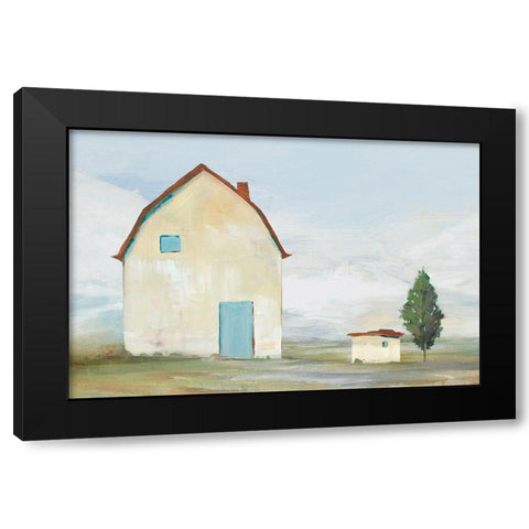 Yellow Barn I  Black Modern Wood Framed Art Print with Double Matting by Ian C