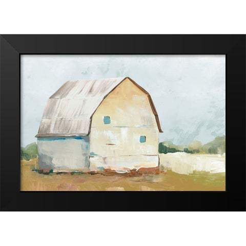 Yellow Barn II  Black Modern Wood Framed Art Print by Ian C