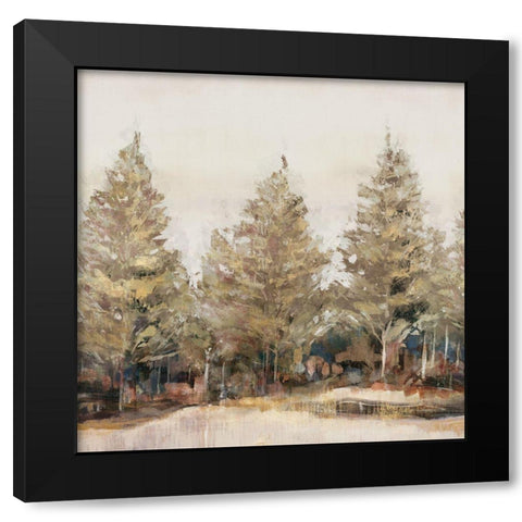 Gold Forest I  Black Modern Wood Framed Art Print with Double Matting by Ian C